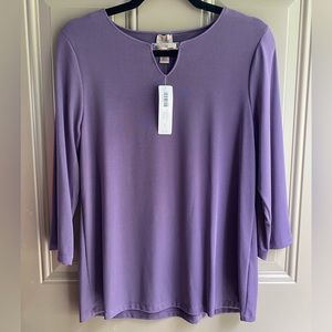NWT Chico’s Easywear Hardware Neck 3/4 Sleeve Top - size 1/Medium
